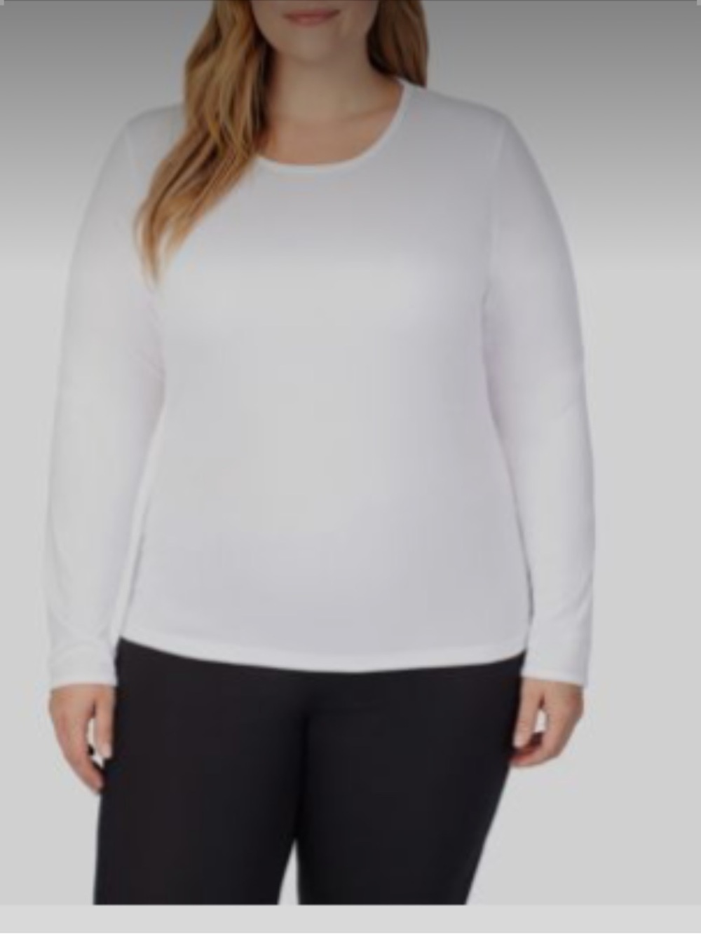 Cudal Duds Women's Climatesmart Plus Size Long Sleeve Crewneck top